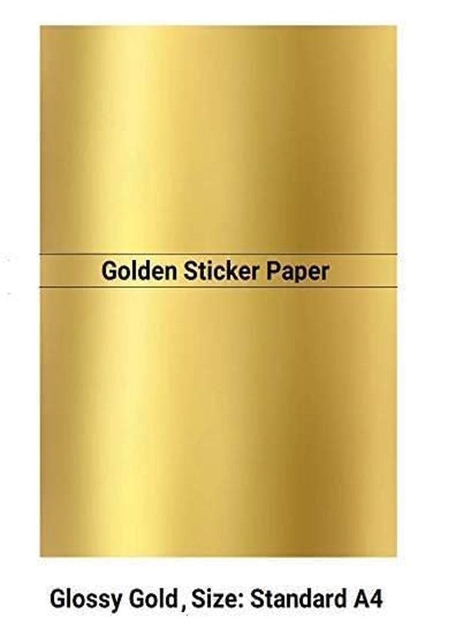 Crazy Sutra Set of 25 A4 Size Metallic Golden Sticker Paper Sheets 180 GSM Self-Adhesive PET Labels for DIY Printing Crafts and Projects - Image 2